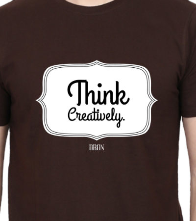 Men's Tshirt - DRON THINK CREATIVELY - ABA49 Coffee Brown