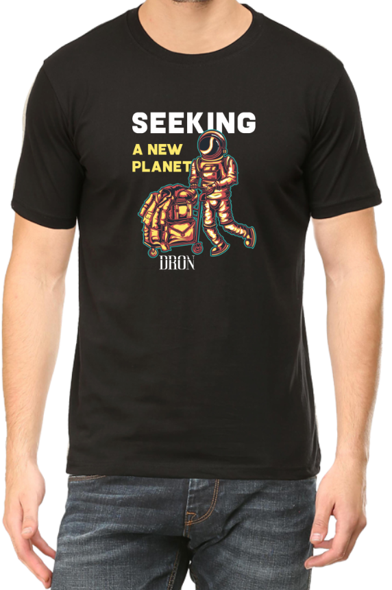 Men's Tshirt - DRON SEEKING A NEW PLANET - ABA54 Black