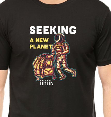 Men's Tshirt - DRON SEEKING A NEW PLANET - ABA54 Black