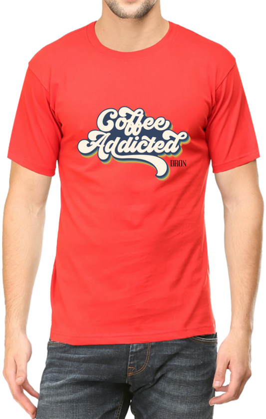 Men's Tshirt - DRON COFFEE ADDICTED - ABA55 Red