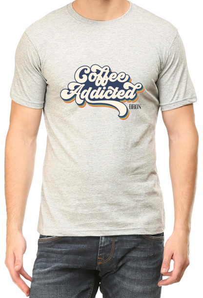 Men's Tshirt - DRON COFFEE ADDICTED - ABA55 Grey Melange