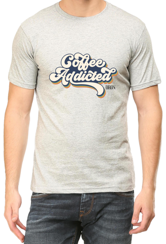 Men's Tshirt - DRON COFFEE ADDICTED - ABA55 Grey Melange