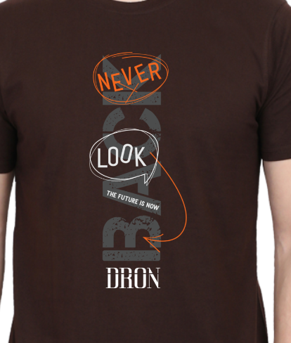 Men's Tshirt - DRON NEVER LOOK BACK - ABA56 Coffee Brown