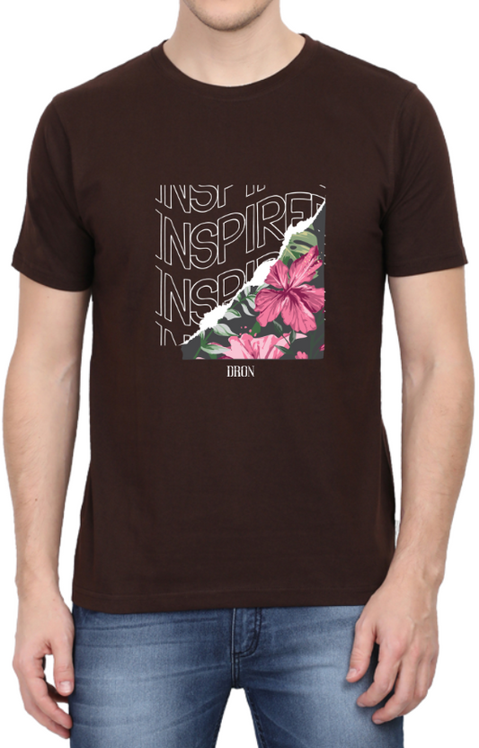 Men's Tshirt - DRON INSPIRE - ABA58 Coffee Brown