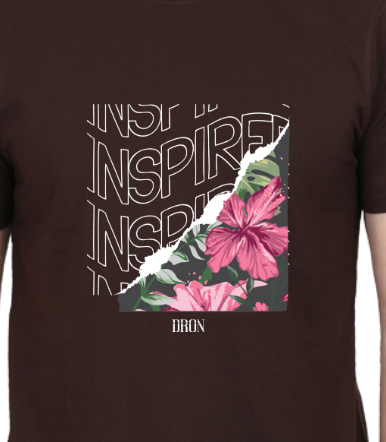 Men's Tshirt - DRON INSPIRE - ABA58 Coffee Brown