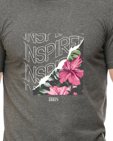 Men's Tshirt - DRON INSPIRE - ABA58 Charcoal Melange