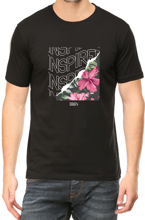 Men's Tshirt - DRON INSPIRE - ABA58 Black
