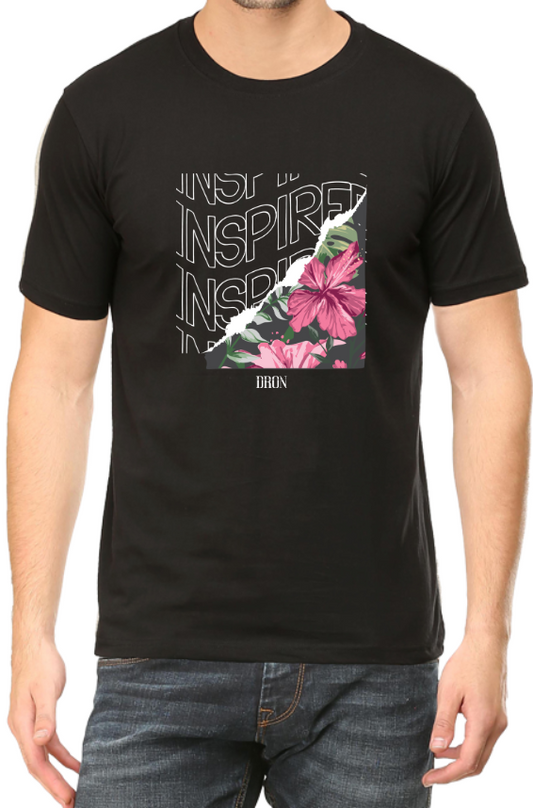 Men's Tshirt - DRON INSPIRE - ABA58 Black