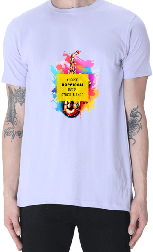 Men's Tshirt - DRON CHOOSE HAPPINESS OVER OTHER THINGS - ABA50 Lavender