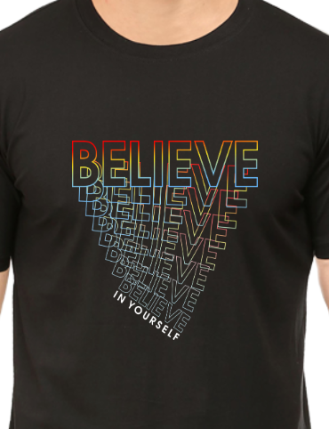 Men's Tshirt - DRON BELIEVE IN YOURSELF- ABA52 Black