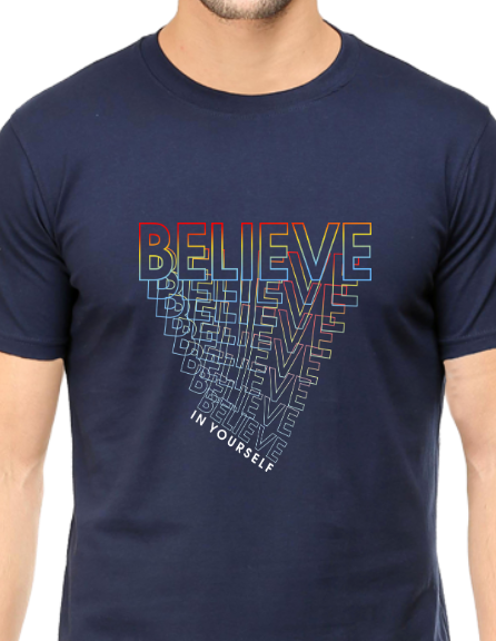 Men's Tshirt - DRON BELIEVE IN YOURSELF- ABA52 Navy Blue
