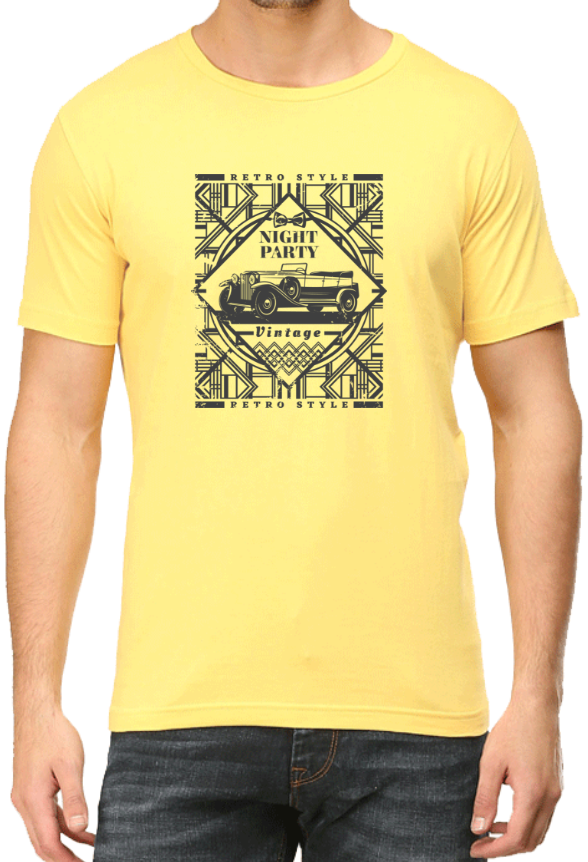 Men's Tshirt - DRON VINTAGE - ABA53 Yellow