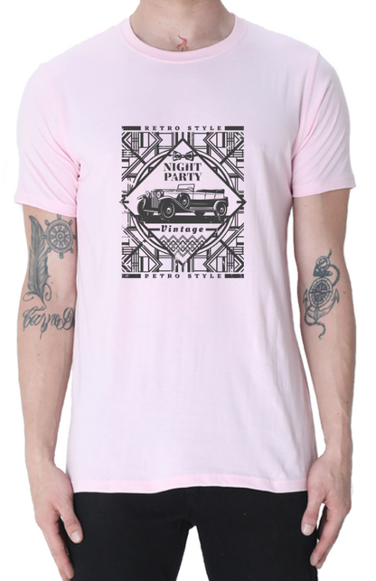 Men's Tshirt - DRON VINTAGE - ABA53 Light Baby Pink