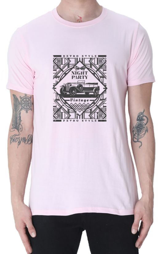 Men's Tshirt - DRON VINTAGE - ABA53 Light Baby Pink