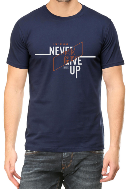 Men's Tshirt - DRON NEVER GIVE UP - ABA59 Navy Blue