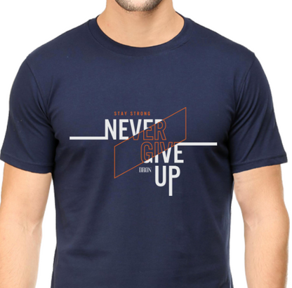 Men's Tshirt - DRON NEVER GIVE UP - ABA59 Navy Blue
