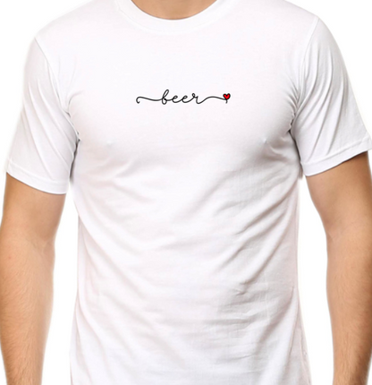 Men's Tshirt - DRON BEER LOVE - ABA63 White