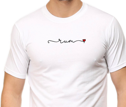 Men's Tshirt - DRON RUM LOVE - ABA64 White