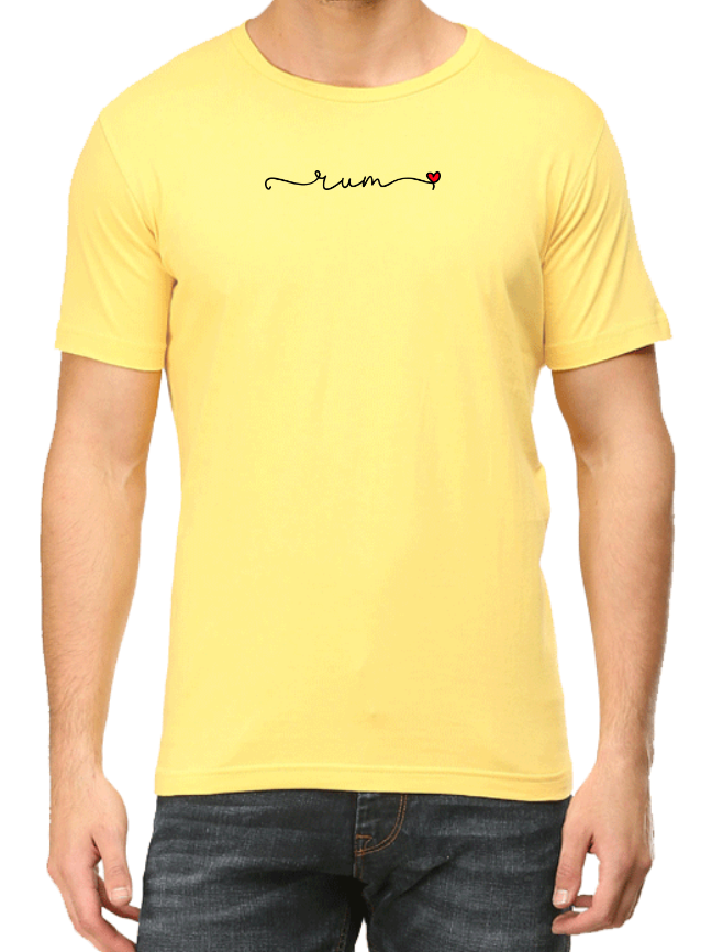 Men's Tshirt - DRON RUM LOVE - ABA64 Yellow
