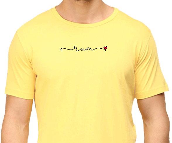 Men's Tshirt - DRON RUM LOVE - ABA64 Yellow