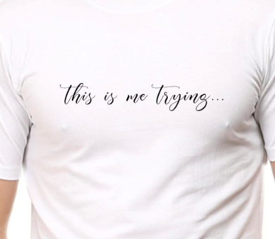 Men's Tshirt - DRON THIS IS ME TRYING - ABA65 White