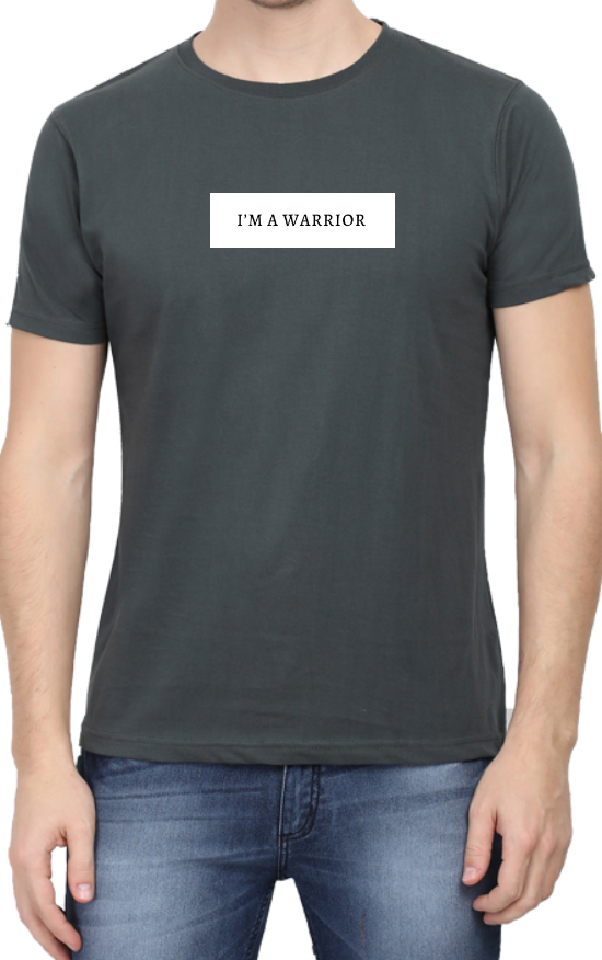 Men's Tshirt - DRON I AM A WARRIOR - ABA67 Steel Grey