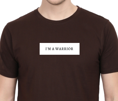Men's Tshirt - DRON I AM A WARRIOR - ABA67 Coffee Brown
