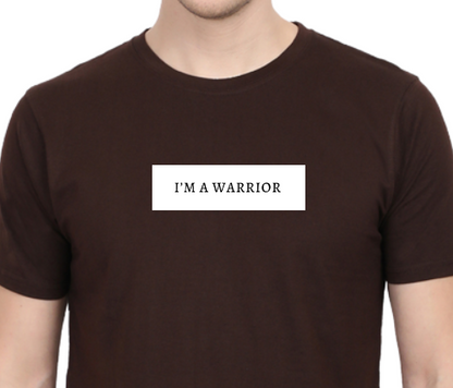 Men's Tshirt - DRON I AM A WARRIOR - ABA67 Coffee Brown