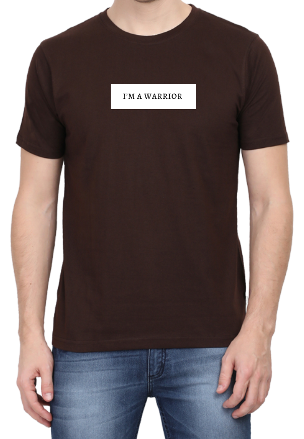 Men's Tshirt - DRON I AM A WARRIOR - ABA67 Coffee Brown
