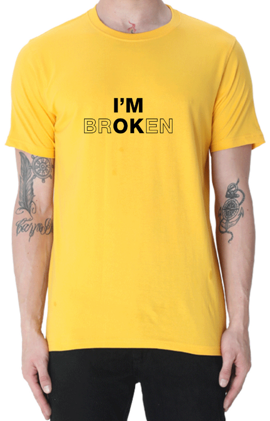 Men's Tshirt - DRON I AM OK - ABA68 Golden Yellow