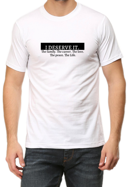 Men's Tshirt - DRON I DESERVE IT - ABA69 White