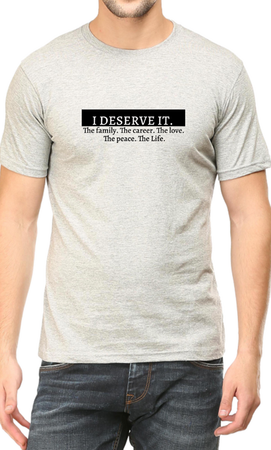 Men's Tshirt - DRON I DESERVE IT - ABA69 Grey Melange