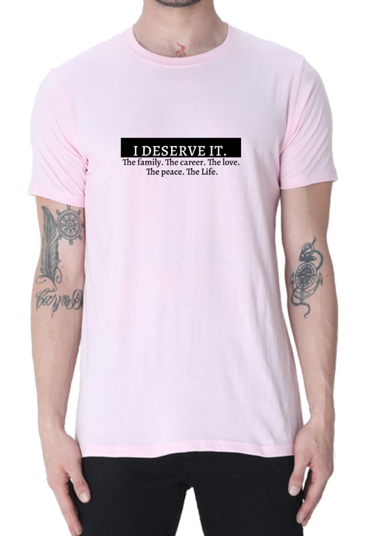 Men's Tshirt - DRON I DESERVE IT - ABA69 Light Baby Pink