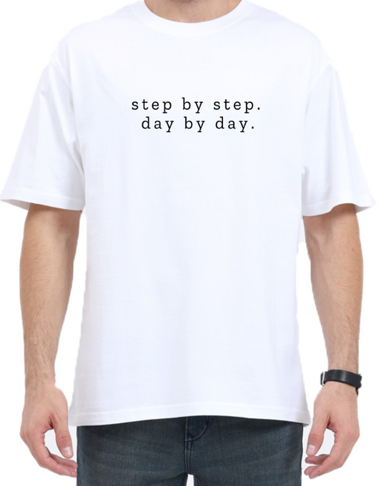 Men's Oversized Tshirt - DRON step by step - OS6 White