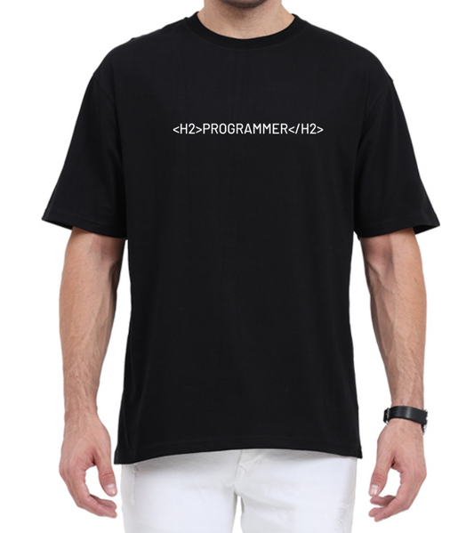 Men's Oversized Tshirt - DRON Programmer - OS10 Black