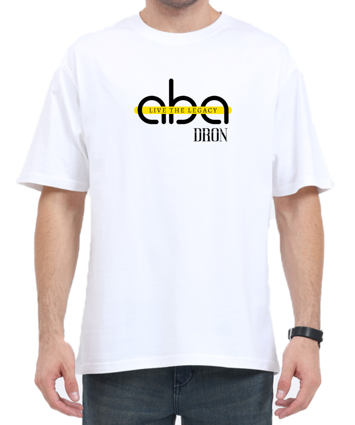 Men's Oversized Tshirt - DRON ABA Live The Legacy- OS16 White