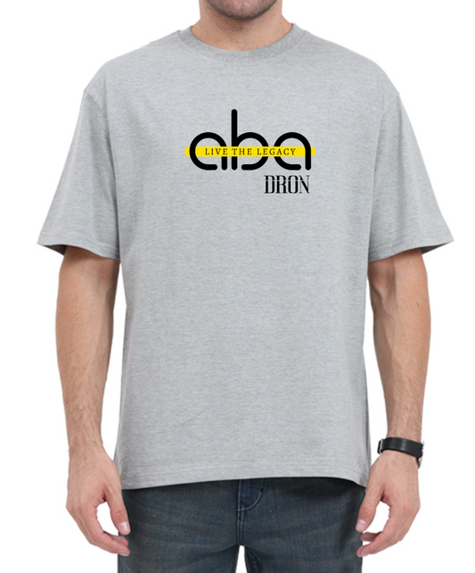 Men's Oversized Tshirt - DRON ABA Live The Legacy- OS16 Grey Melange