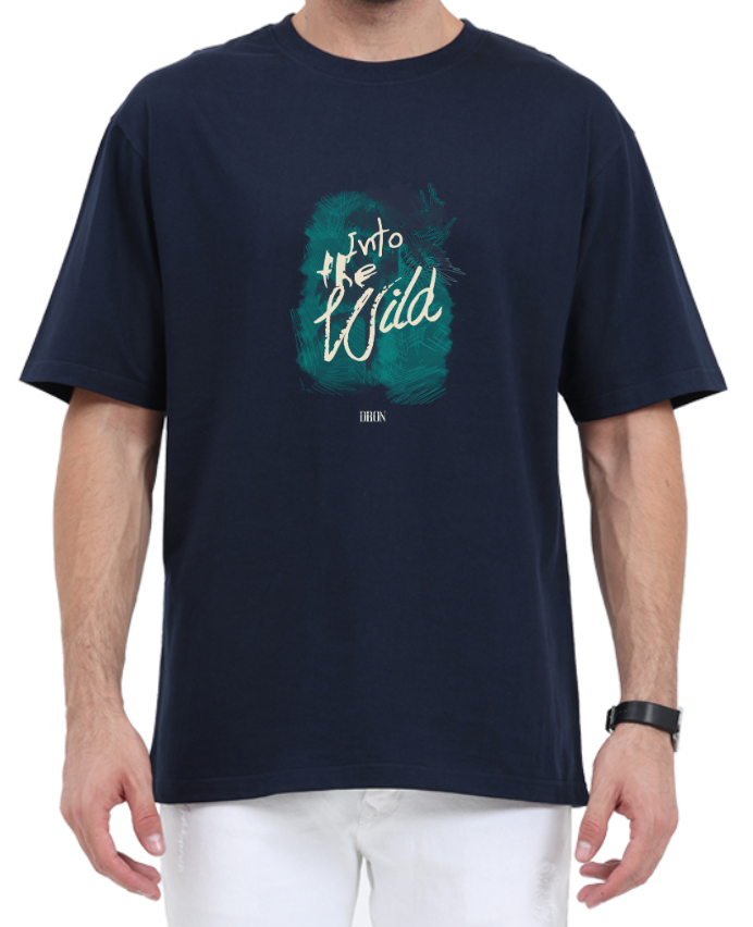 Men's Oversized Tshirt - DRON Into the wild - OS24 Navy Blue