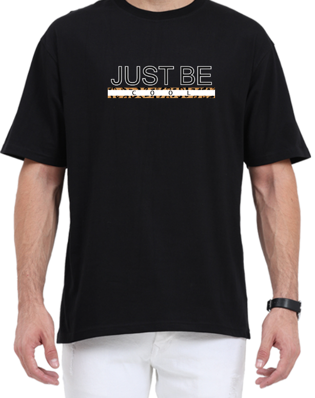 Men's Oversized Tshirt - DRON Just Be Cool - OS29 Black