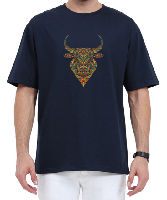 Men's Oversized Tshirt - DRON Bull - OS30 Navy Blue