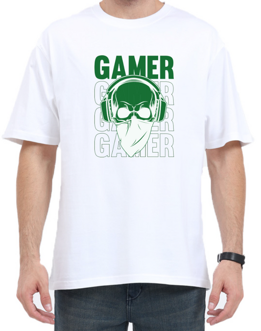 Men's Oversized Tshirt - DRON Gamer - OS38 White