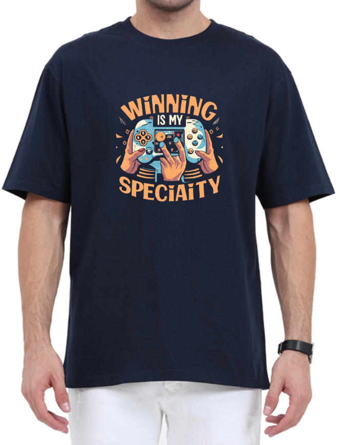 Men's Oversized Tshirt - DRON Winning - OS39 Navy Blue