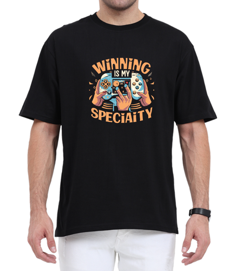 Men's Oversized Tshirt - DRON Winning - OS39 Black