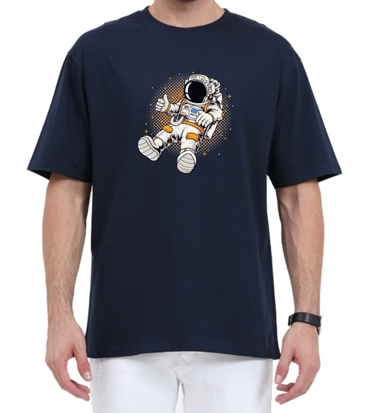 Men's Oversized Tshirt - DRON Astronaut - OS40 Navy Blue