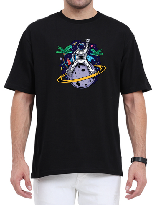 Men's Oversized Tshirt - DRON Astronaut - OS41 Black