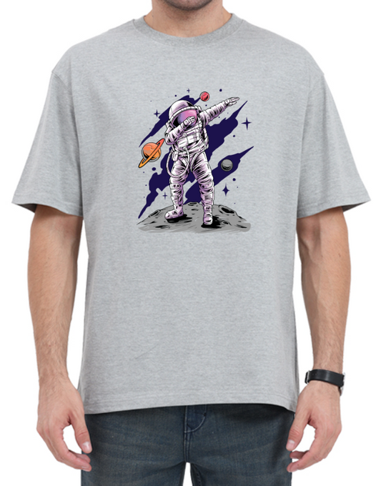 Men's Oversized Tshirt - DRON Astronaut - OS42 Grey Melange