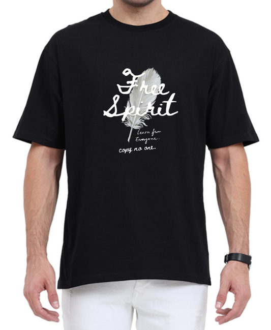 Men's Oversized Tshirt - DRON Free Spirit - OS50 Black